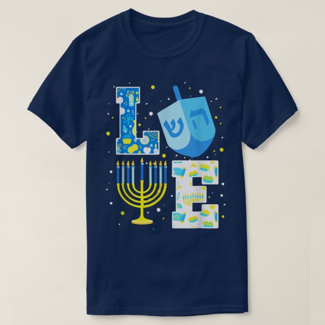T-shirt Amour Hanoukka Chanukah Menorah Pyjama de la confi (Design devant)