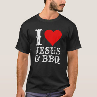 T-shirt Amour Jesus BBQ Fier Christian Food Grill Viande S