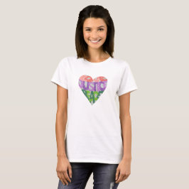 T-shirt Amour, justice, paix - la pièce en t des femmes