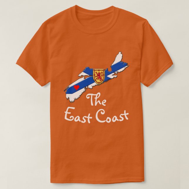 T-shirt Amour La Côte Est Coeur Nouvelle-Écosse chemise (Design devant)