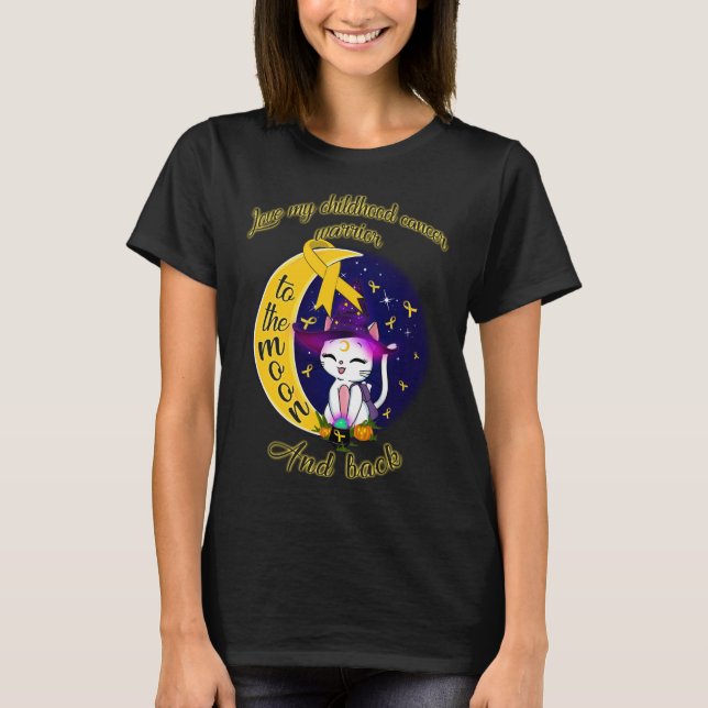 T-shirt amour le guerrier du cancer de l'enfance à la lune (Devant)