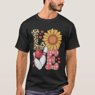 T-shirt Amour Léopard Tournesol Bowling Saint-Valentin Bow