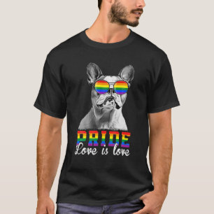 T-shirt Amour LGBT Pride Amour Est Amoureux Boston Terrier