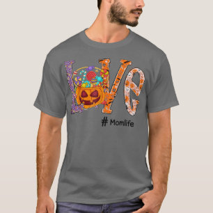 T-shirt Amour Maman Vie Halloween Citrouille Art Candy Fun