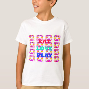 T-shirt Amour Manger Jouer Coeur Hakuna Matata couleurs.pn