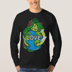 T-shirt Amour Mère Terre Planète Hug Nature Environnement