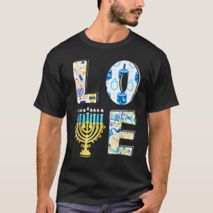 T-shirt Amour mignon Hanoukka Chanukah Menorah Pajama Matc