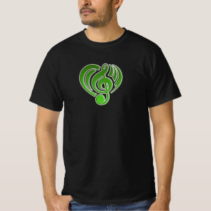 T-shirt Amour Musical Vibrations Musique Verte Note de Mus