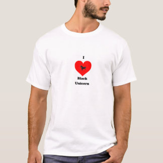 T-shirt Amour noir de licorne
