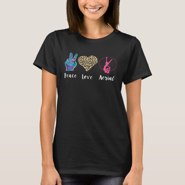 T-shirt Amour Paix Aerial Leopard Heart Air Aeri acrobatiq (Devant)
