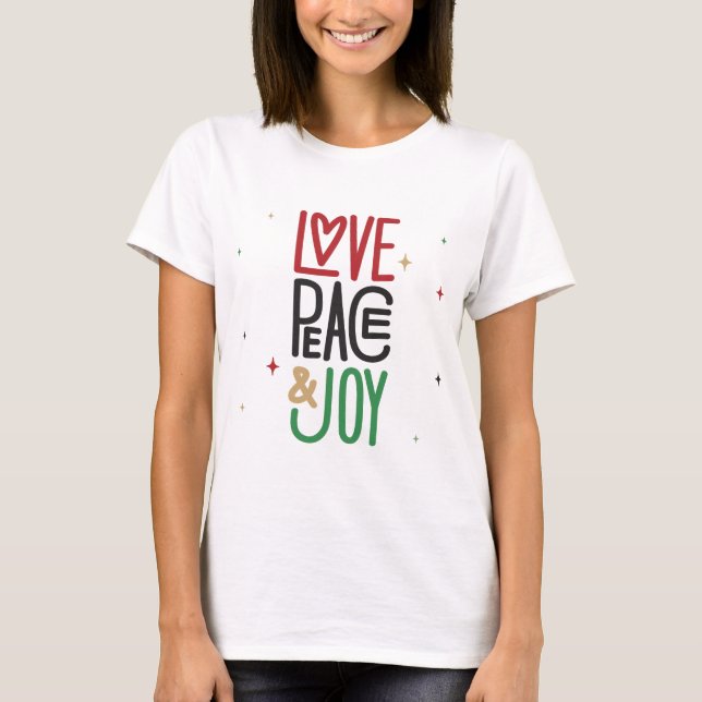 T-shirt amour, paix et joie (Devant)