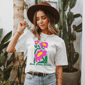 T-shirt Amour, Paix, Fleur de Marguerites