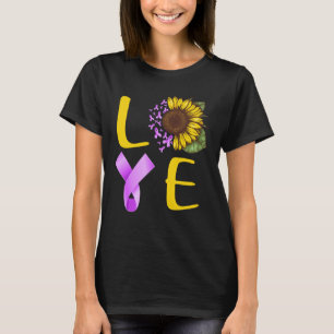 T-shirt amour pancréatique cancer ruban tournesol