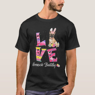 T-shirt Amour Pâques Français Bulldog Bunny Oreilles Drôle