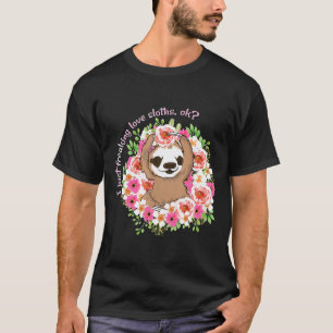 T-shirt Amour Paresseux Tee Shirt Floral Mignon Amoureux d