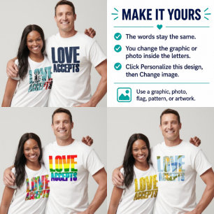 T-shirt Amour personnalisé Accepte le remplissage graphiqu