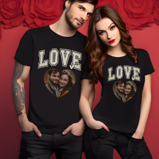 T-shirt Amour Personnalisé Valentine Coeur Photo mens