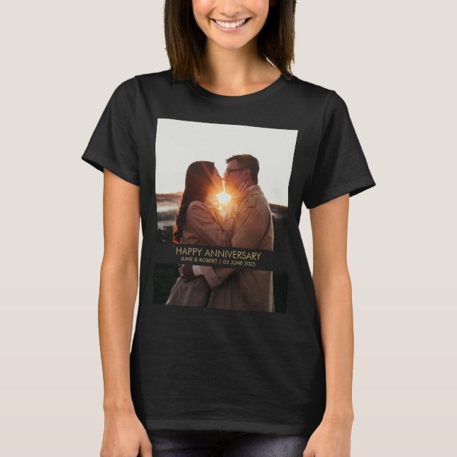 T-shirt Amour photo anniversaire moderne (Devant)