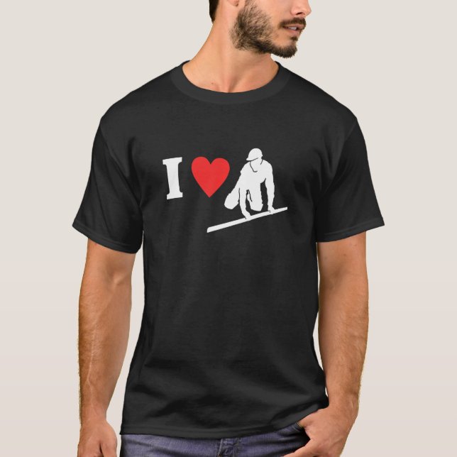T-shirt Amour Plancher Constructeur Concret Artiste Aimer  (Devant)