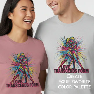 T-shirt Amour Pop Art Transcende Forme Couple Cyberpunk Gr