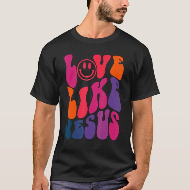 T-shirt Amour Rétro Comme Jésus Dieu Religieux Parole Chré (Devant)