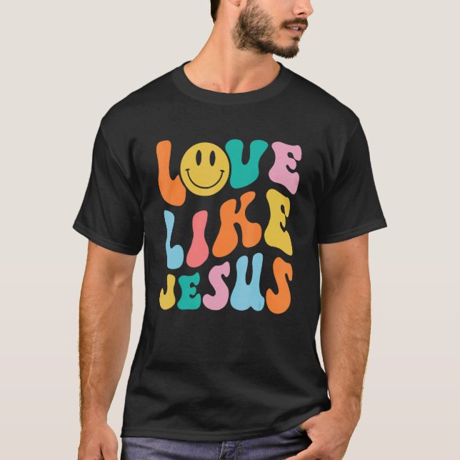 T-shirt Amour Rétro Comme Jésus Sourire Visage esthétique  (Devant)