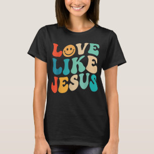 T-shirt Amour Rétro Comme Jésus Sourire Visage esthétique