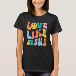 T-shirt Amour Rétro Comme Jésus Sourire Visage esthétique 