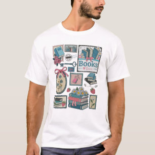 T-shirt Amour Rétro des Livres Lecture Bibliothécaire Coqu