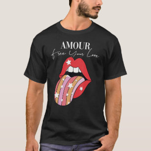 T-shirt Amour rouge à lèvres Motivationnel Slogan Inspiré