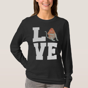T-shirt Amour rouge Brown peau couleur Proboscis singe