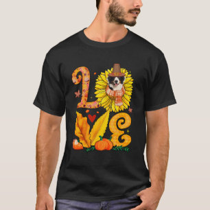 T-shirt Amour Thanksgiving Bernese Mountain Sunflower Pump