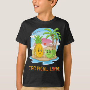 T-shirt Amour Tropical Funny Tropical Island Joyeux Couple