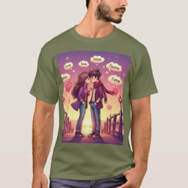 T-shirt amour vert olive