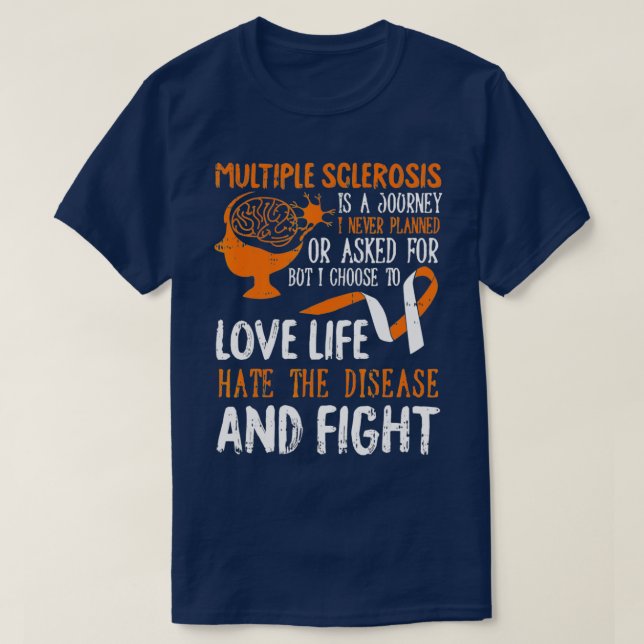 T-shirt Amour Vie Sclérose en plaques Sensibilisation MS G (Design devant)
