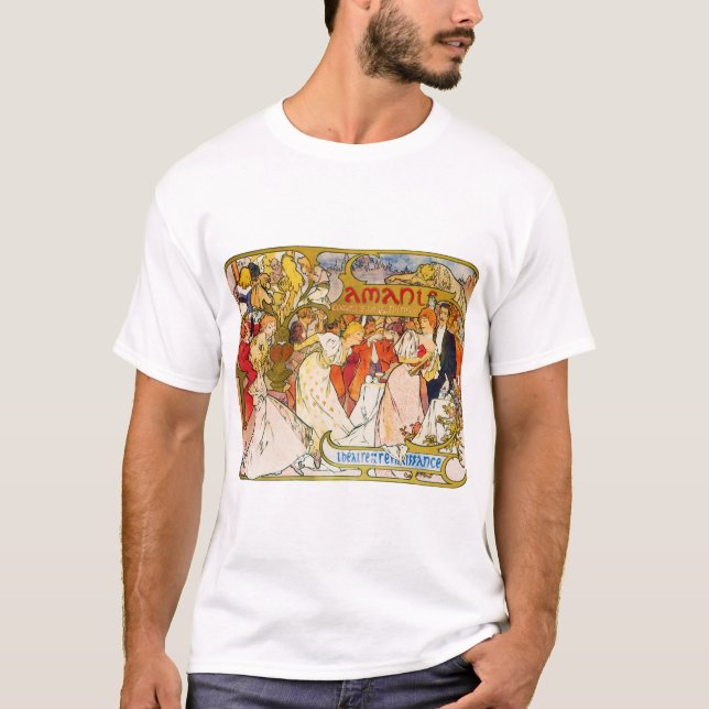 T-shirt Amoureux, Alphonse Mucha (Devant)