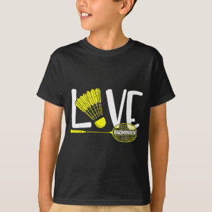 T-shirt Amoureux de badminton Raquette et volant mignons F
