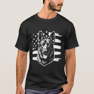 T-shirt Amoureux de berger allemand USA Drapeau américain