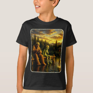 T-shirt Amoureux de Bigfoot alien pêche drôles d'hommes sa