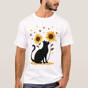 T-shirt Amoureux de chat tournesol arbre de Noël tournesol