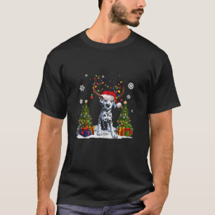 T-shirt Amoureux de chien drôle Dalmatien Santa Hat Ugly C