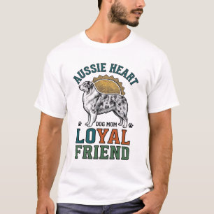T-shirt Amoureux de chiens australiens Art de berger gravé