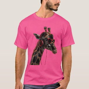 T-shirt Amoureux de girafe forêt safari casque naturel