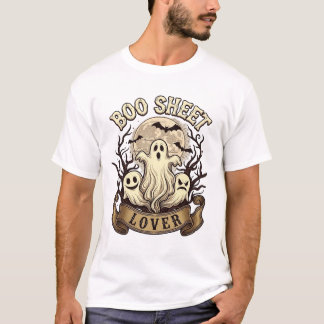 T-shirt Amoureux de la feuille Halloween Esprits Lune Chau