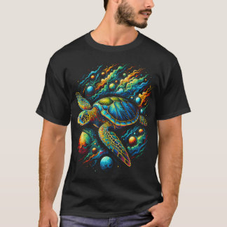 T-shirt Amoureux de la Plage de Tortue de Mer Océan