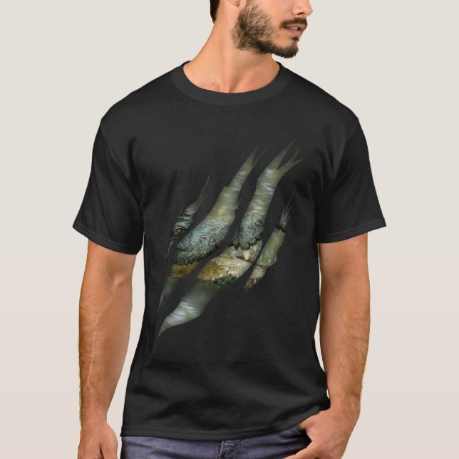 T-shirt Amoureux de l'alligator tordu crocodile (Devant)