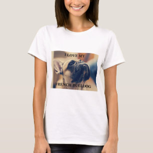 T-shirt amoureux de l'amour de la truffe de taureau franç
