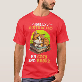 T-shirt Amoureux de les chats et de lecture Fans de chats 