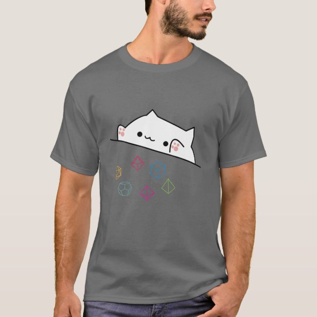 T-shirt Amoureux de les chats Gift Cat Throwing Dice (Devant)