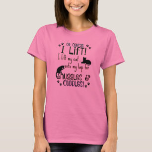 T-shirt Amoureux de les chats ! Je soulève mon chat !